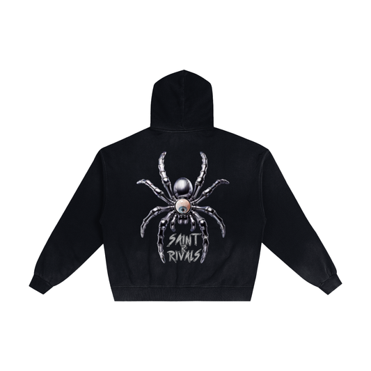Hand-Frayed Sunfade Zip Hoodie